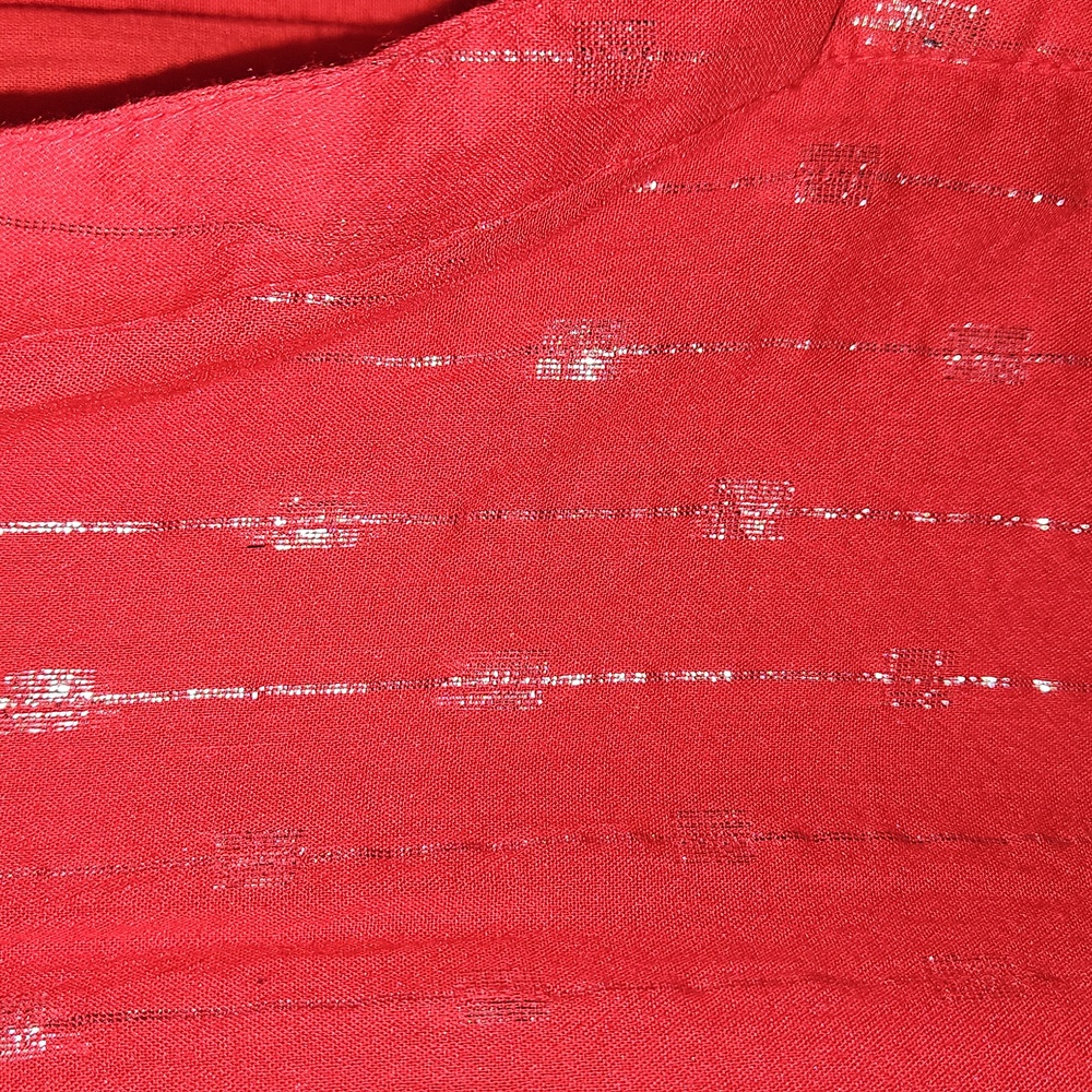 Crown & Ivy 2X Vibrant Coral Red Sleeveless Top with Silver Embellishments NWOT - Picture 3 of 7